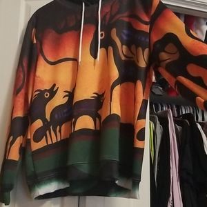African Elk Cartoon Nylon/Polyester Hoodie